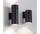 Applique Murale Noire IP65 Double Faisceau GU10