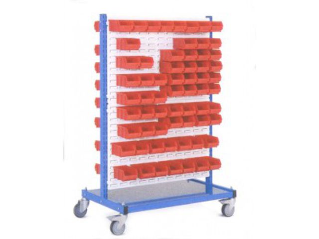 Stockeur mobile double face avec bacs