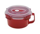 Tasse PP rouge 0,85L réutilisable diamètre 160mm avec anse rouge Firplast