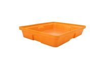 Manutan Expert - Bac de rétention plastique 60L Orange - PEHD résistant acides bases - 805x640x150mm