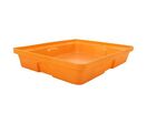 Manutan Expert - Bac de rétention plastique 60L Orange - PEHD résistant acides bases - 805x640x150mm
