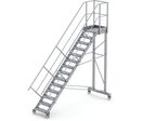 Altrex - Escalier à palier 14 marches 45° 60 - Aluminium - Charge 150kg - Hauteur 4.84m