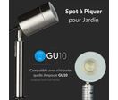 Spot Extérieur à Piquer Acier Inoxydable IP44 pour Ampoule GU10