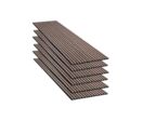 Lot de 6 Panneaux Acoustiques Murauxl- Tasseaux Finition Noyer - Fond Noir - 240x60x2,2cm