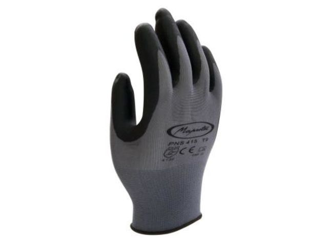 Gant de travail en polyamide gris enduit mousse nitrile Taille 7