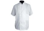 Veste de cuisine manches courtes 100% coton Blanc à pressions