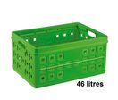 caisse plastique pliable verte d'un volume 46 litres