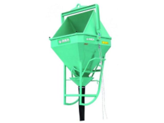 Benne à  béton couchée avec entonnoir et corde de déclenchement IMER BC-40 à  BC-200