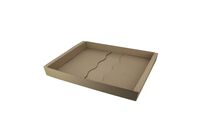 Plateau repas Famous 2 rebords en kraft brun 286 mm x 368 mm hauteur x 39 mm (X210) Firplast