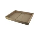 Plateau repas Famous 2 rebords en kraft brun 286 mm x 368 mm hauteur x 39 mm (X210) Firplast
