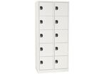 Manutan Expert - Vestiaire multicases 10 cases gris - 800x500x1800mm - Serrure à clé - Livré monté