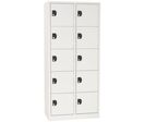 Manutan Expert - Vestiaire multicases 10 cases gris - 800x500x1800mm - Serrure à clé - Livré monté