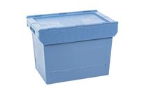Bito - Bac de rangement 72L Bleu - Polypropylène - Couvercle double battant - Emboîtable - Usage alimentaire