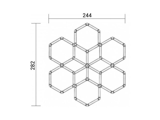 Kit 12 LED Hexagonal 294W - Forme Nid d'Abeille - Blanc Froid 6000K - 8000K
