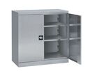 Caray - Armoire Basse Inox 2 Portes 2 Tablettes - L1000xP500xH1000mm - Charge 100kg/tablette - Meuble Atelier