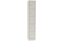 Manutan Expert - Vestiaire multicases 5 cases gris/gris - L 300mm - À cadenas - Acier époxy - Livré monté