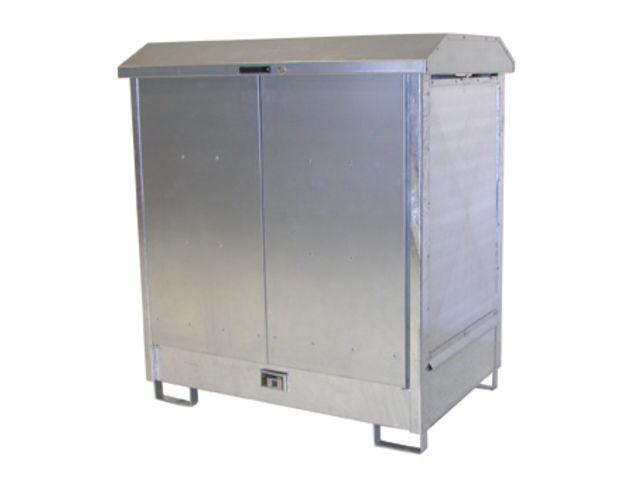 Conteneur extérieur acier galvanisé 4 fûts, 220 litres