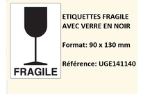 étiquette livraison fragile verrre noir pour envoi paquet colis