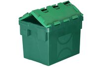 Totebox - Bac de transport 25L Vert avec couvercle attaché - Robuste et Éco-responsable