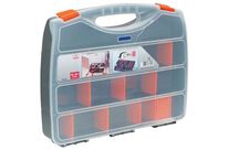 Manutan Expert - Mallette à séparateurs amovibles 480x380x80mm - 25 cases - PVC Noir/Transparent - Éco-responsable