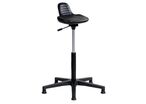 Sofame - Tabouret Assis Debout AS200 - Noir - Réglable 590-850mm - Polyuréthane Ergonomique
