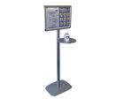 Porte-Message A4 Pied 133 cm + Tablette 25 cm Gris