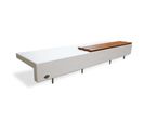 Banc ELA MAD 3000 béton blanc avec assise bois