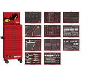 Servante d'atelier rouge haute 12 tiroirs - Mega Master - 528 pièces - rangement avec modules en mousse Teng Tools TKS26R528F