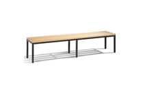 CP - Banc Vestiaire Bois 2000mm - 6 Pieds Anthracite/Hêtre - Robuste et Durable - Idéal Vestiaire Bureau
