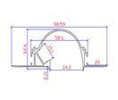 Profilé Aluminium Encastrable Arrondi 2M pour Faux Plafond Éclairage Indirect