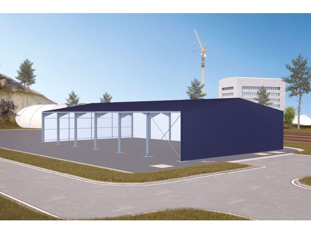 Hangar en kit galvanisé 740m² - Bardé 3 côtés