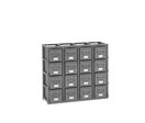 Rack de rangement 16 postes avec caisses métalliques vernies 12 litres