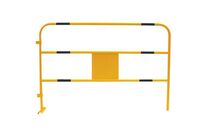 Manutan Expert - Barrière de chantier temporaire noir/jaune - Acier 1500x1000mm - Usage extérieur parking