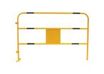Manutan Expert - Barrière de chantier temporaire noir/jaune - Acier 1500x1000mm - Usage extérieur parking