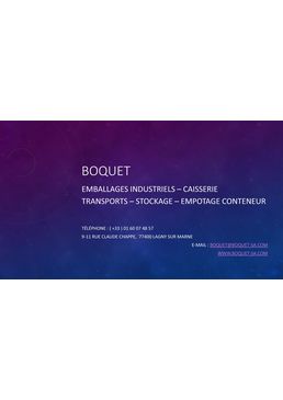 Catalogue Boquet : Emballage industriel sur-mesure