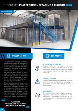 Catalogue plateforme mezzanine Actiwork