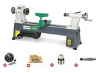 Pack tour à bois 254x450mm + mandrin 4 mors 100 mm + jeu 8 burins + mandrin à couronne + arbre Holzstar DB450 PACK