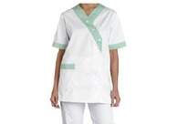 Blouse médicale femme pressions blanches