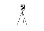Lampadaire Trépied Projecteur en Métal 145cm - Noir Blanc