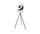 Lampadaire Trépied Projecteur en Métal 145cm - Noir Blanc