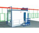Cabine de peinture poudre manuelle pour convoyeur automatique