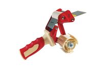 Manutan Expert - Dévidoir ruban adhésif de sécurité - Rouge - Ergonomique - Pour rouleau 50mm/100m