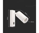 Applique Murale Blanche avec Interrupteur pour Ampoule GU10