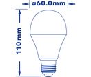 Ampoule led E27 VERBATIM 9 watt (eq. 60 watt) - Couleur eclairage - Blanc chaud 2700°K