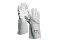 Gant de soudeur coupé cousu avec paume en peau fleur bovin et dos en cuir croute | GT73W