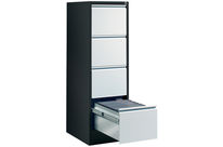 Meuble pour dossiers suspendus 1 rail 4 tiroirs (H)1350 x (L)425 x (P)580mm Blanc RAL 9010