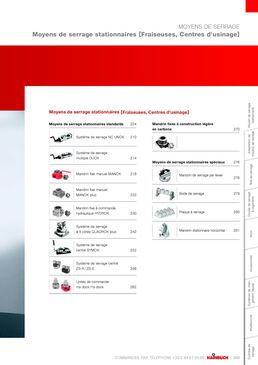 MANDRINS DE SERRAGE STATIONNAIRE (fraiseuses, centres d'usinage)