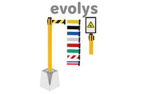 Poteau de Guidage à Sangle EVOLYS Jaune à Sceller