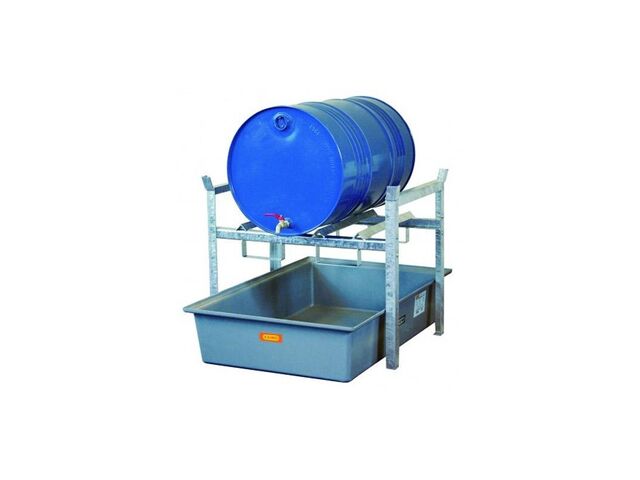 Rayonnage 400 pour 2 fûts de 60 litres ou 1 fût de 220 litres - Pour huiles, lubrifiants - CEMO