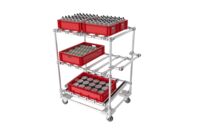 Chariot tubulaire 3 niveaux avec rails FIFO I 32D-4